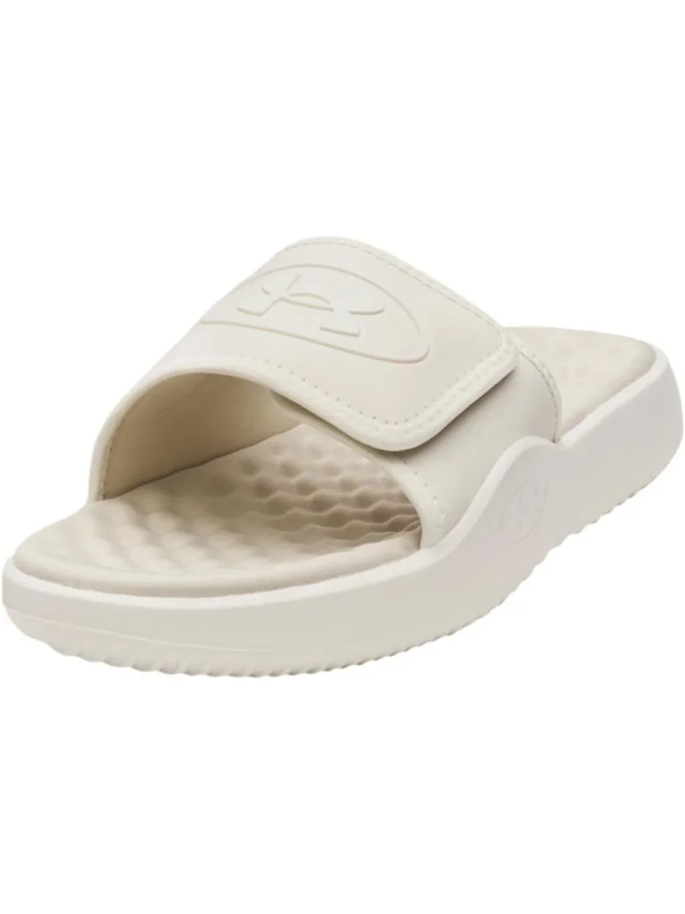 Men's Beige Solid Ignite Pro Slide Comfort Soft Rubber Slip On Flat Sandal Shoes
